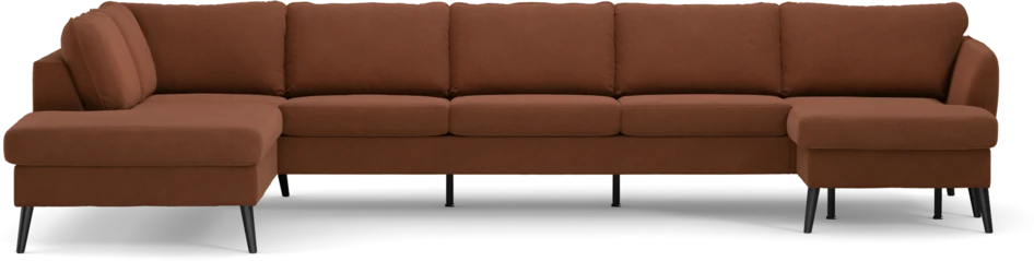 County - 4-sits soffa med divan vänster och schäslong höger - Orange