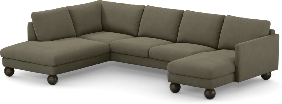 Madison - 2-sits soffa med divan vänster och schäslong höger - Brun
