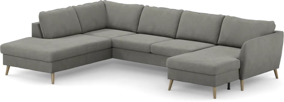 County - 3-sits soffa med divan vänster och schäslong höger - Grå