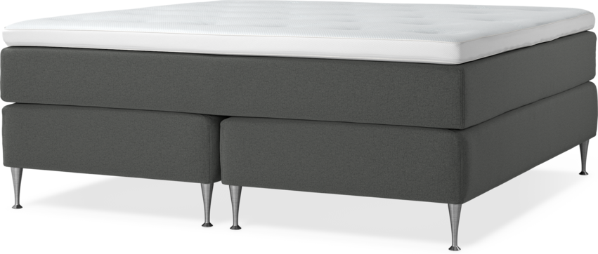 Delux Exclusive - Kontinentalsäng, dubbelsäng med bäddmadrass - Grå