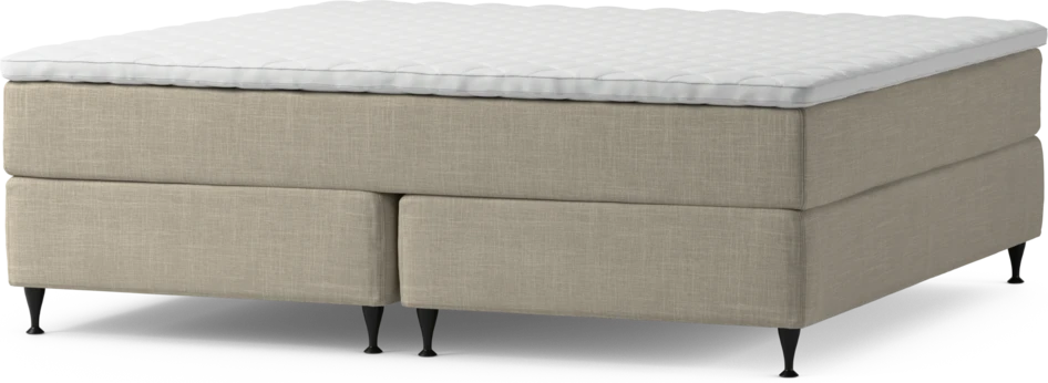 Delux Exclusive - Kontinentalsäng, dubbelsäng med bäddmadrass och sängben - Beige