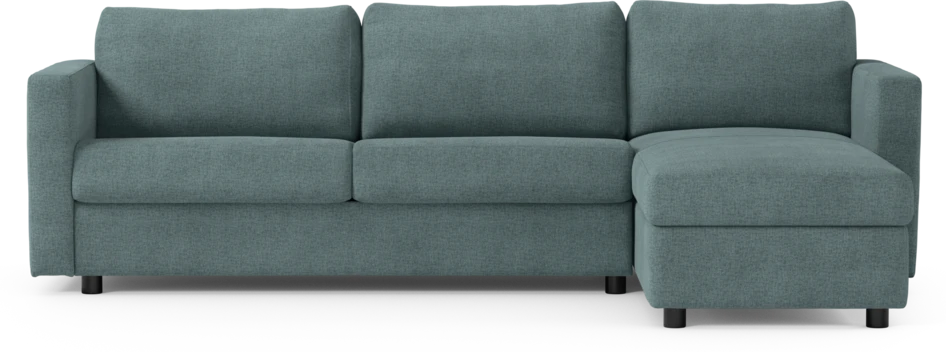 Lindö - Bäddsoffa 2,5-sits med schäslong, vändbar - Blå