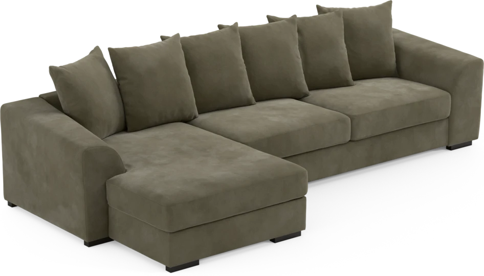 Town - 3-sits soffa med schäslong vänster - Grön