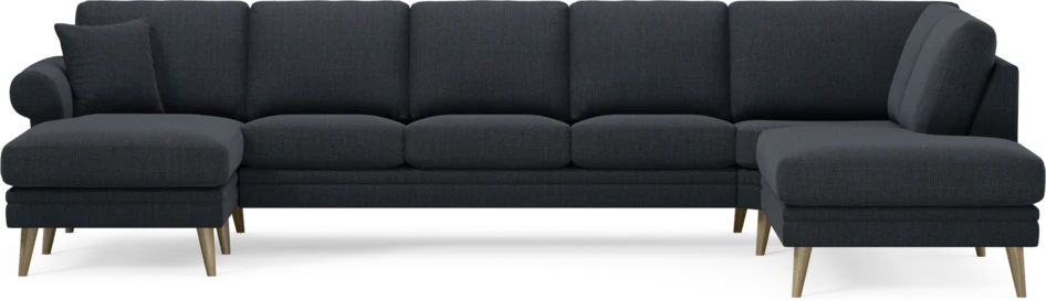 Eden - 3-sits soffa med schäslong vänster och divan höger - Blå