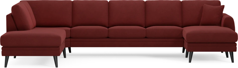 Eden - 3-sits soffa med divan vänster och schäslong höger - Röd