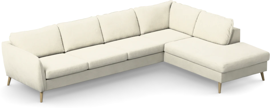 County - 3-sits soffa med divan höger - Vit