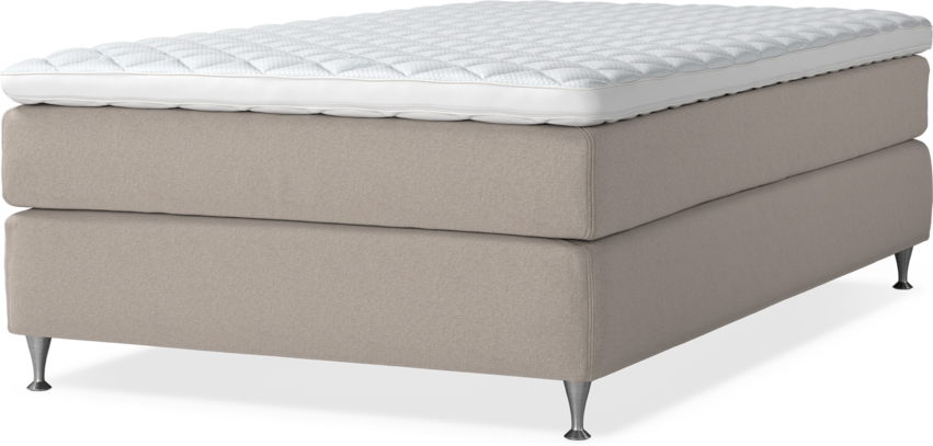 Delux Sense - Kontinentalsäng, enkelsäng 120 cm med bäddmadrass - Beige