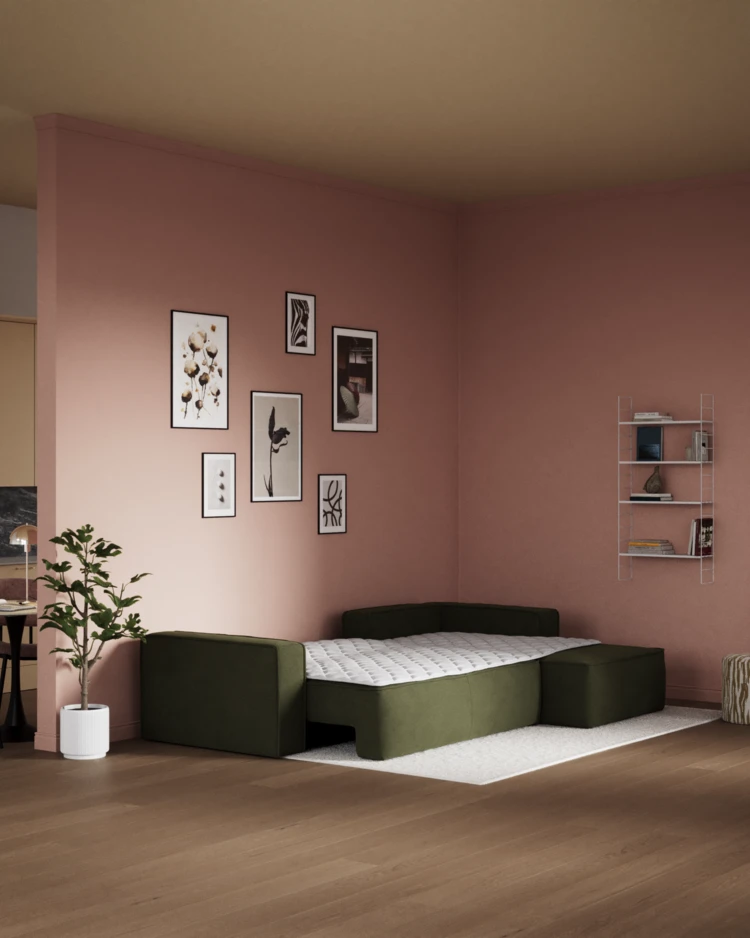 Ide - Bäddsoffa 3-sits med schäslong höger - inspiration