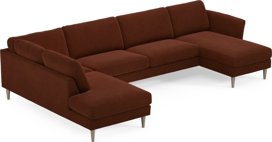 Bridge - 3-sits soffa med divan vänster och schäslong höger - Orange