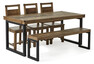 Woodenforge - Matgrupp med 3 stolar och 1 bänk Woodenforge - Beige