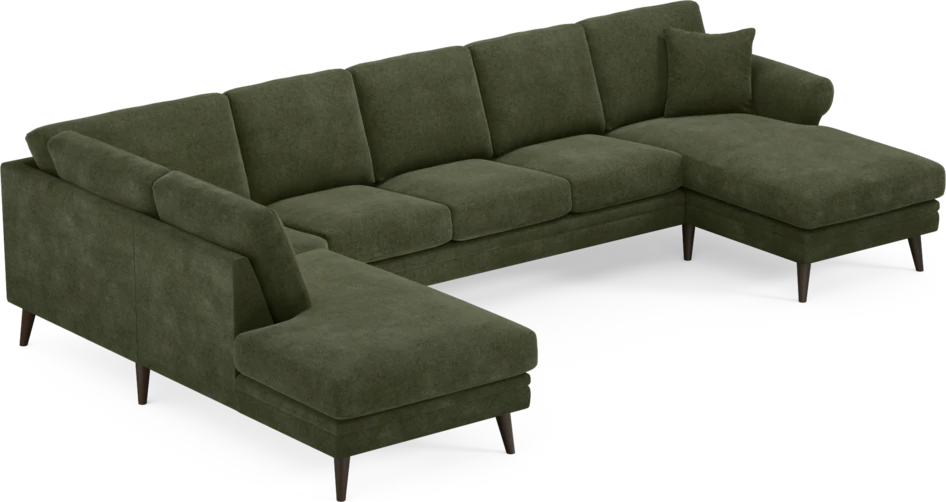 Eden - 3-sits soffa med divan vänster och schäslong höger - Grön