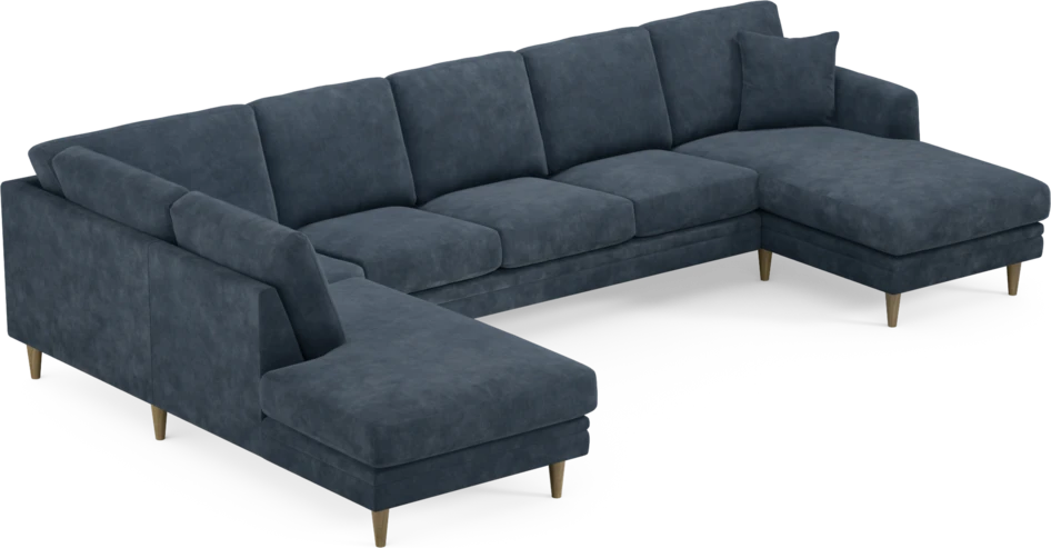 Eden - 3-sits soffa med divan vänster och schäslong höger - Blå