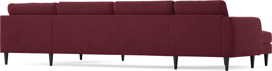 Bridge - 3-sits soffa med schäslong vänster och divan höger - Röd