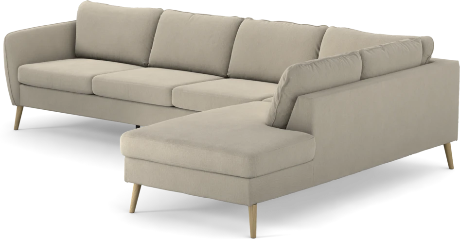 County - 3-sits soffa med divan höger - Grå
