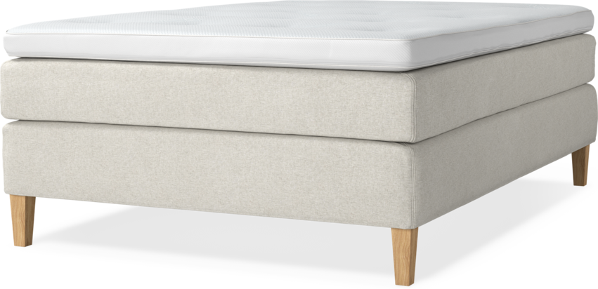 Delux Sense - Kontinentalsäng, enkelsäng 140 cm med bäddmadrass - Beige