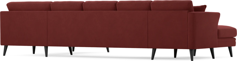 Eden - 3-sits soffa med schäslong vänster och divan höger - Röd