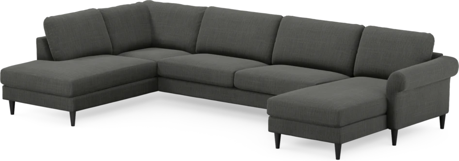 Bridge - 3-sits soffa med divan vänster och schäslong höger - Grå