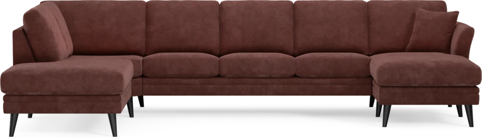 Eden - 3-sits soffa med divan vänster och schäslong höger - Röd