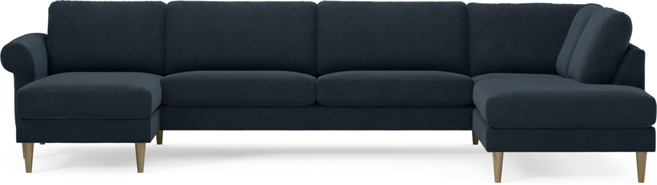 Bridge - 3-sits soffa med schäslong vänster och divan höger - Blå