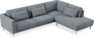 Willow - 3-sits soffa med divan höger, fast klädsel - Grå