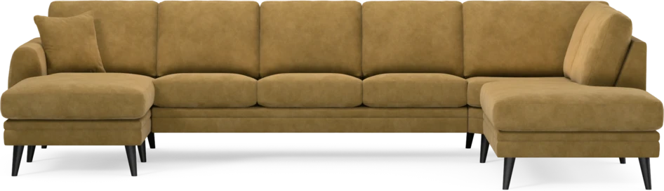 Eden - 3-sits soffa med schäslong vänster och divan höger - Gul