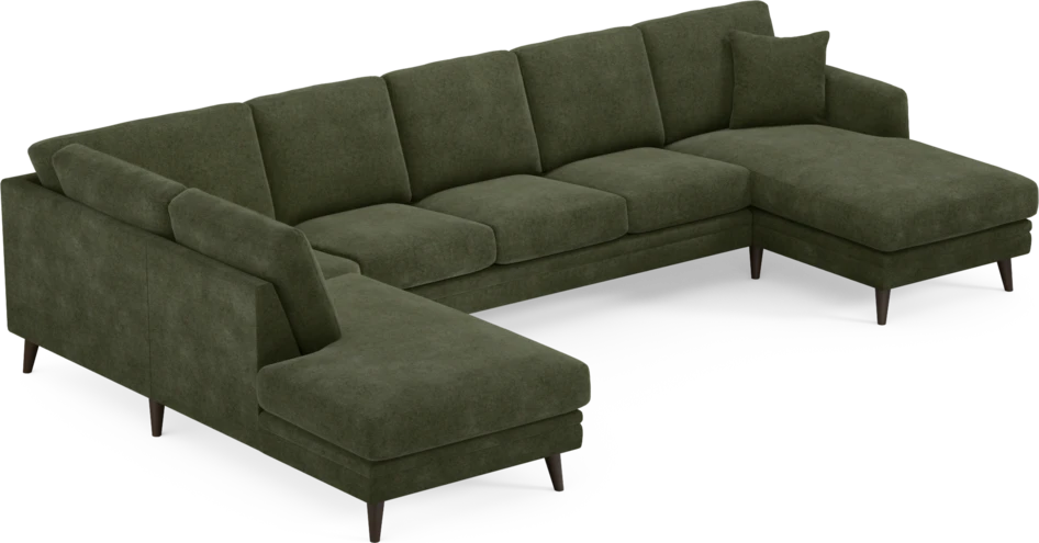 Eden - 3-sits soffa med divan vänster och schäslong höger - Grön
