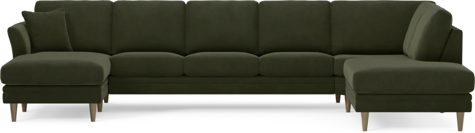 Eden - 3-sits soffa med schäslong vänster och divan höger - Grön