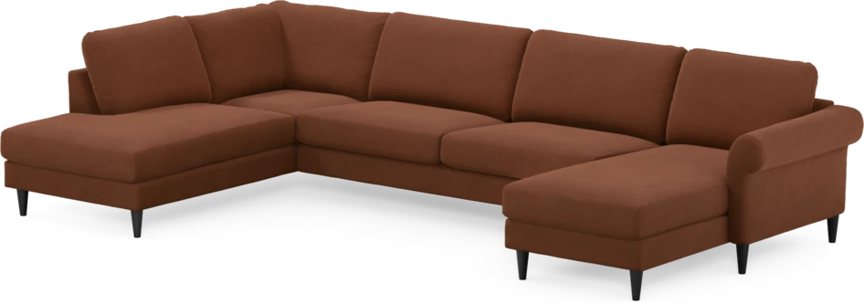 Bridge - 3-sits soffa med divan vänster och schäslong höger - Orange