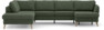 County - 3-sits soffa med divan vänster och schäslong höger - Grön