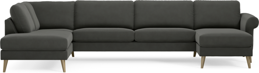 Bridge - 3-sits soffa med divan vänster och schäslong höger - Grå