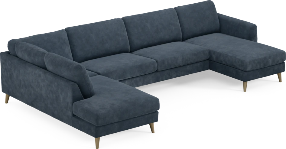 Bridge - 3-sits soffa med divan vänster och schäslong höger - Blå