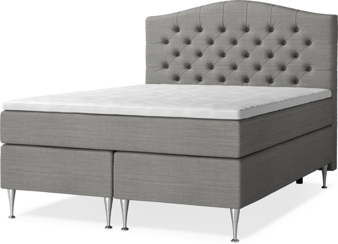 New York, Kontinentalsäng, dubbelsäng med bäddmadrass, sängben och sänggavel välvd