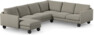 Madison Lux - Hörnsoffa med schäslong vänster - Grå