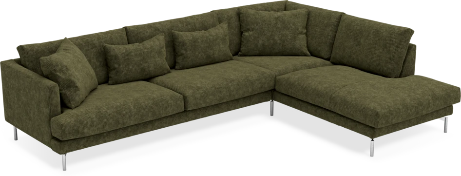 Harper - 3-sits soffa med divan höger - Grön