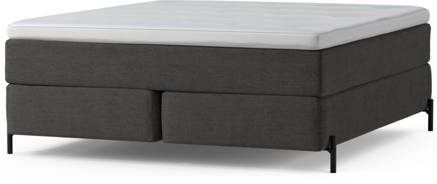 Delux Dream - Kontinentalsäng, dubbelsäng med bäddmadrass och sängben - Grå