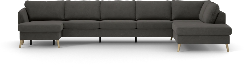 County - 4-sits soffa med schäslong vänster och divan höger - Brun