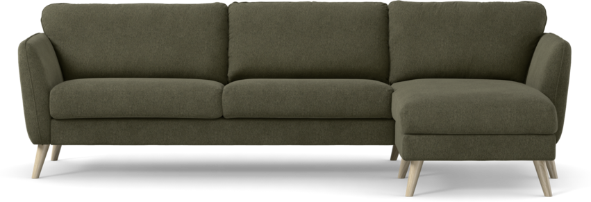 Bridge - 3-sits soffa med schäslong höger - Grön