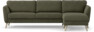Bridge - 3-sits soffa med schäslong höger - Grön