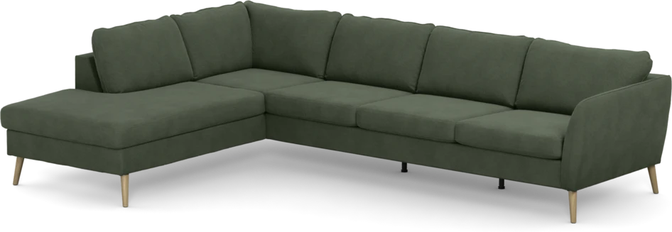 County - 3-sits soffa med divan vänster - Grön