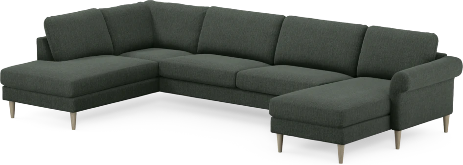 Bridge - 3-sits soffa med divan vänster och schäslong höger - Grön
