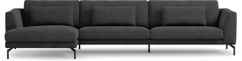 Willow - 4-sits soffa med schäslong vänster, fast klädsel - Grå