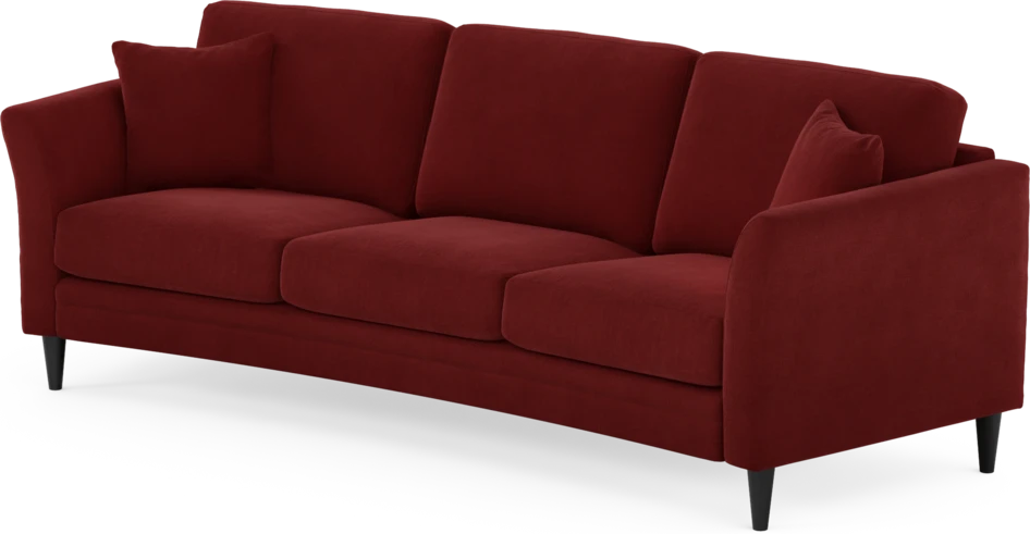 Eden - 3-sits soffa svängd - Röd