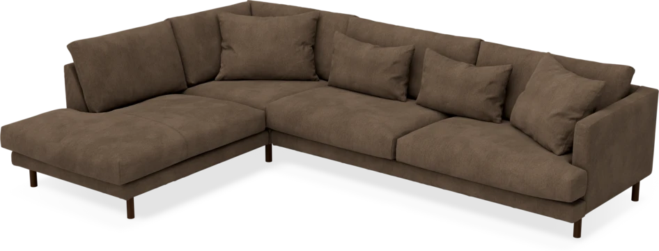 Harper - 3-sits soffa med divan vänster - Brun