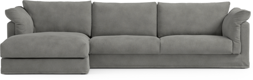 Cherrie Klädsel - Klädsel till 3-sits soffa med schäslong vänster - Grå