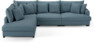 Rossi - 3-sits soffa med divan vänster - Blå