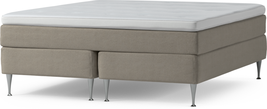 Delux Sense - Kontinentalsäng, dubbelsäng med bäddmadrass och sängben - Beige