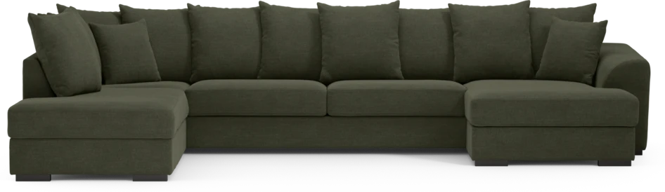 Town - 3-sits soffa med divan vänster och schäslong höger - Grön
