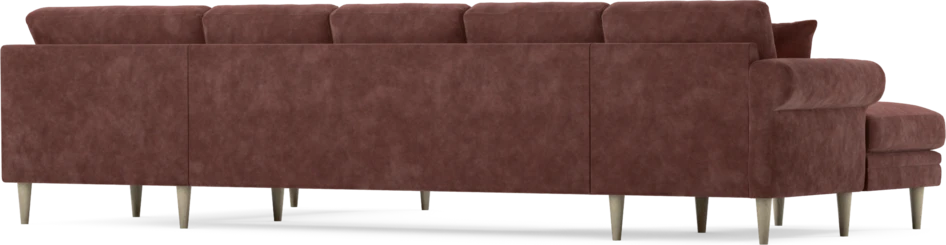 Eden - 3-sits soffa med schäslong vänster och divan höger - Röd