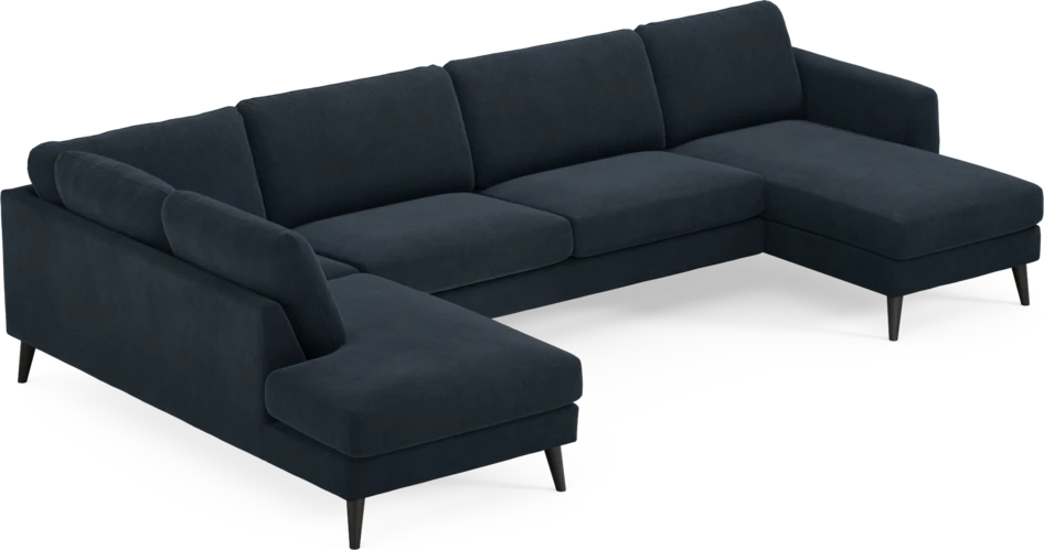 Bridge - 3-sits soffa med divan vänster och schäslong höger - Blå