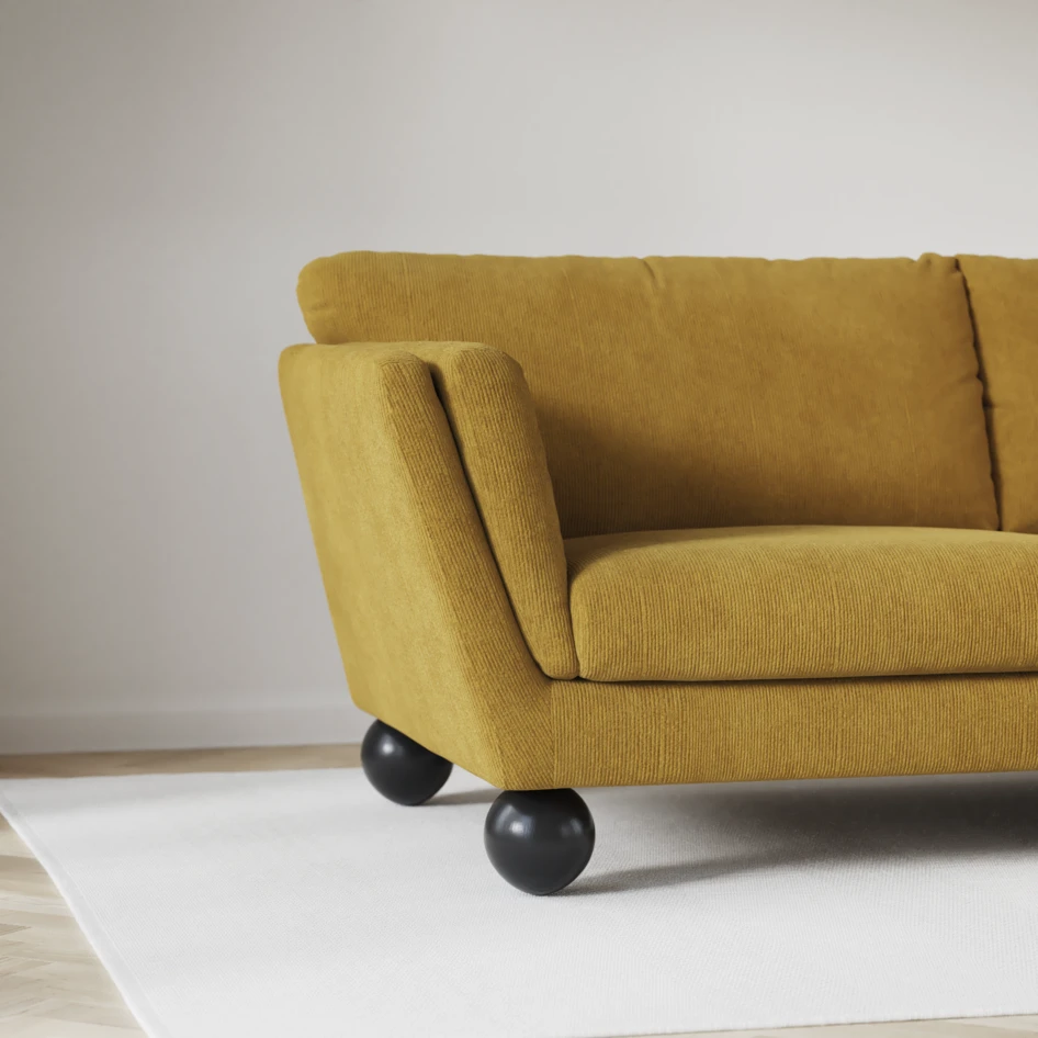 Madison - 2-sits soffa med divan vänster och schäslong höger - Gul